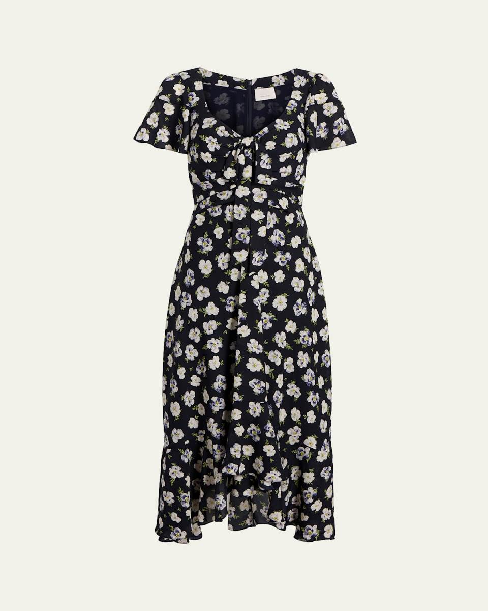 Isha Floral Short-Sleeve Dress